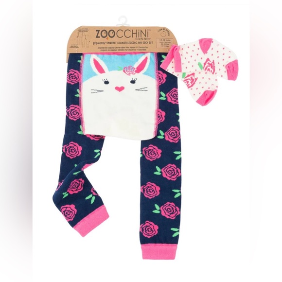 Zoocchini BABY/TODDLER CRAWLER LEGGINGS & SOCKS SET - Picture 1 of 6